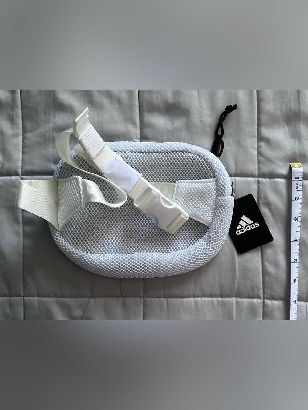 adidas White Mesh Waist Pack with Black Logo - Picture 2 of 3
